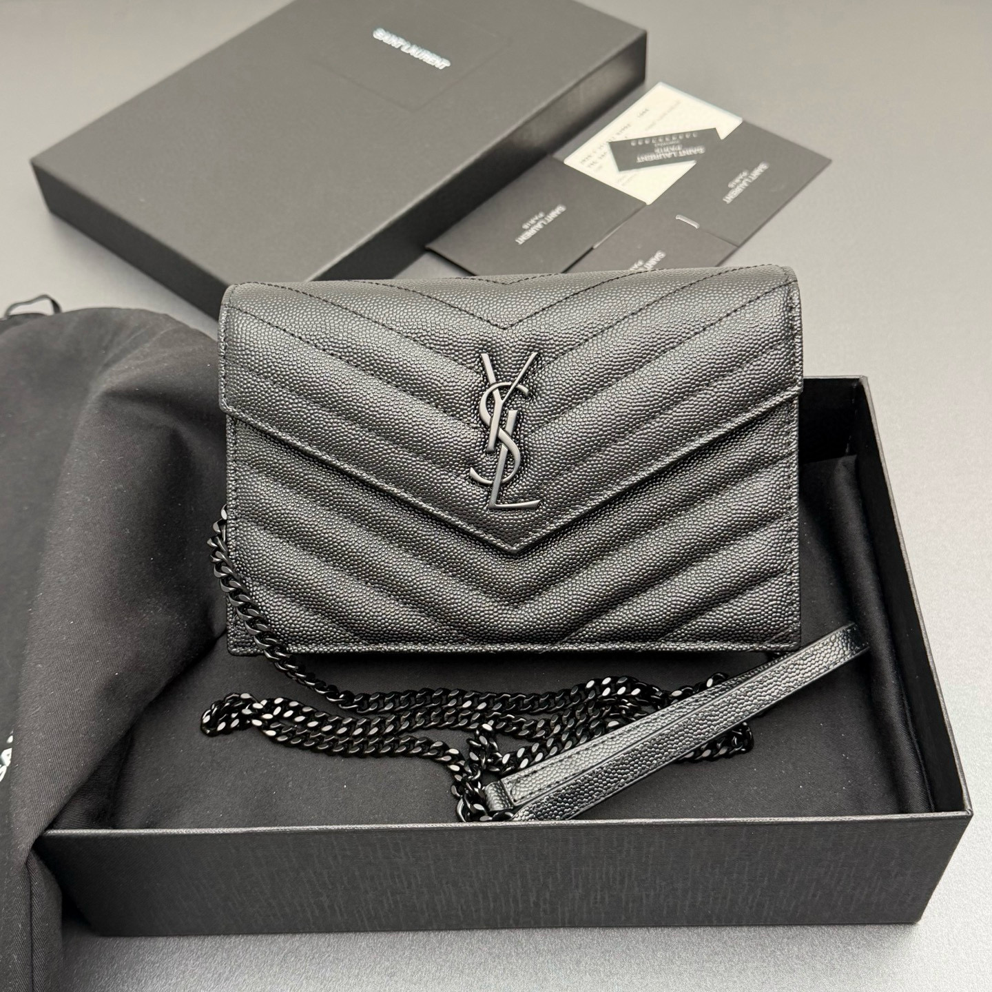 생로랑 Saint laurent/YSL 393953 ENVELOPE 체인 지갑 19cm