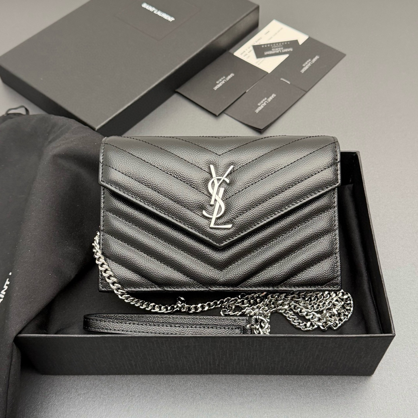 생로랑 Saint laurent/YSL 393953 ENVELOPE 체인 지갑 19cm