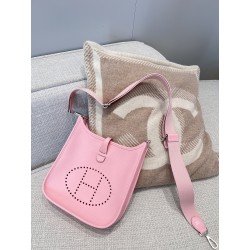 에르메스 Hermes Evelyne 23cm Germany Leather 3Q Rose Sakura/silver
