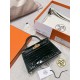 에르메스 Hermes Mini Kelly Hcp Alligator 67 Vert Fonce/gold