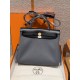 에르메스 Hermes Herbag 31cm Canvas and Cowhide 85 Ardoise and 89 Noir/gold