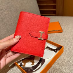 에르메스 Hermes Bearn Compact wallet 12cm Epsom A5 Bougainvillier/gold