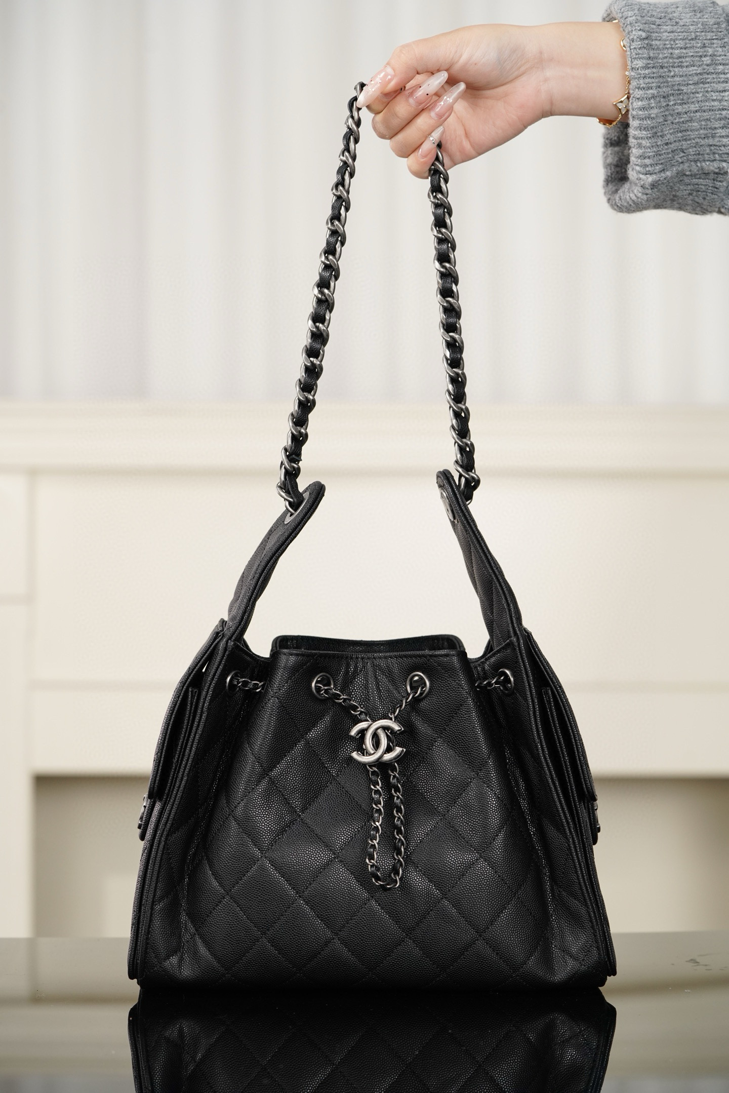 샤넬 CHANEL 25s 25Small Handbag AS5293 Black silver 26cm