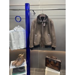 브루넬로 쿠치넬리 Brunello Cucineli 레더 재킷