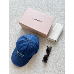 미우 미우 MIU MIU 베이스볼캡 Blue