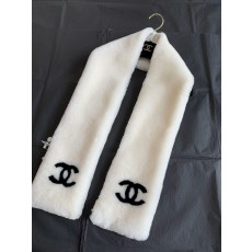 샤넬 CHANEL Muffler Shearling 머플러 White