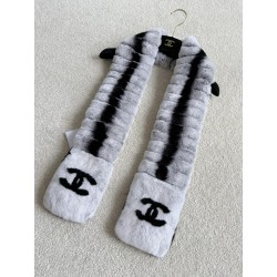 샤넬 CHANEL 머플러 Grey 130cm