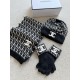 샤넬 CHANEL 머플러+모자+ 장갑 Black
