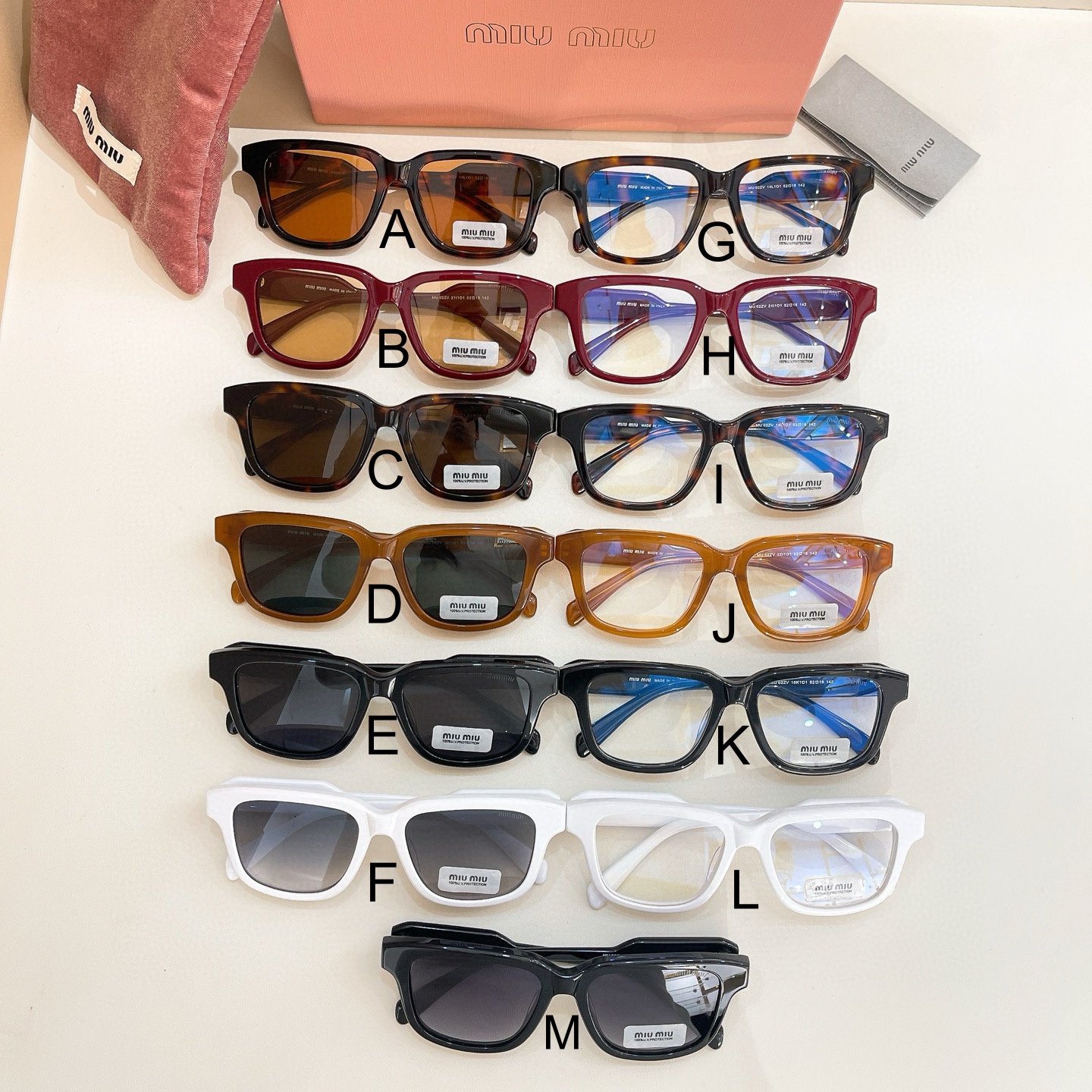 미우 미우 MIU MIU MU 02ZV 52口18-142