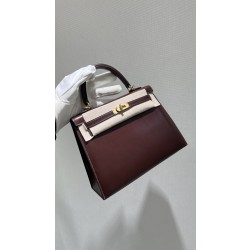 에르메스 Hermes Kelly 25cm Box 47 Chocolate/gold