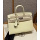 에르메스 Hermes Birkin 25cm Matte Alligator Y1 Vanille/silver