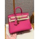 에르메스 Hermes Birkin 25cm Togo 5J Fuchia/gold
