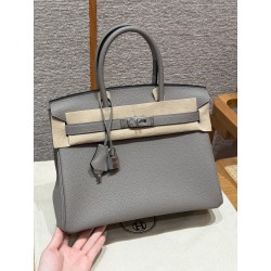 에르메스 Hermes Birkin 30cm Togo M8 Girs Asphalte/silver