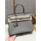 에르메스 Hermes Birkin 30cm Togo M8 Girs Asphalte/silver