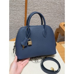 에르메스 Hermes Bolide 25cm Epsom 7U Blue navy/gold