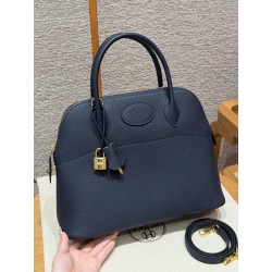에르메스 Hermes Bolide 31cm Togo 2Z Blue Nuit/gold