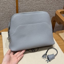 에르메스 Hermes Bolide Messenger 26.5cm Togo 8U Blue glacier/silver