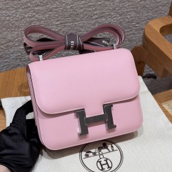 에르메스 Hermes Constance with mirror 19cm Swift 3Q Rose Sakura/silver
