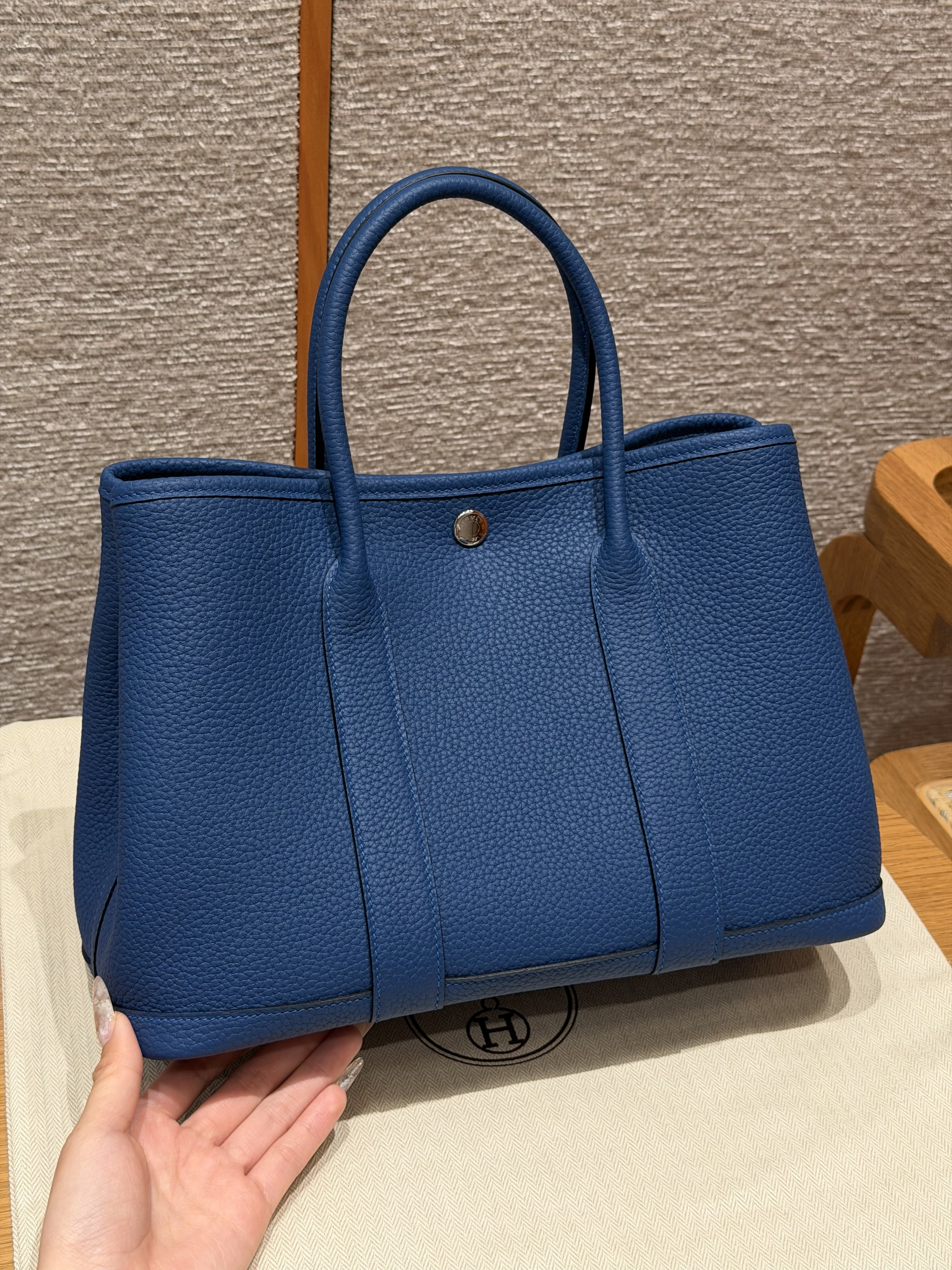 에르메스 Hermes Garden party 30cm Negonda 73 Bluesaphir