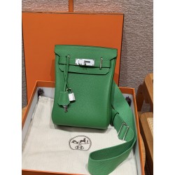 에르메스 Hermes Hac a dos 28cm Togo 1K Bambou/silver