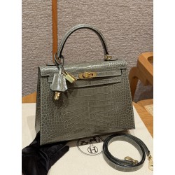 에르메스 Hermes Kelly 25cm Alligator 81 Girs Tourerlle/gold