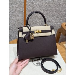 에르메스 Hermes Kelly 25cm Epsom 0G Rouge Seller/gold