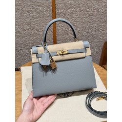 에르메스 Hermes Kelly 25cm Epsom J7 Blue lin/gold