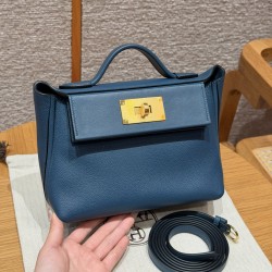 에르메스 Hermes Kelly 2424 21cm evercolor and Swift 1P Colvert/gold