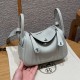 에르메스 Hermes Mini Lindy 19cm Clemence 8U Blue glacier/silver