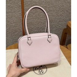 에르메스 Hermes Mini Plume 21cm Chevre M7 Rose Darling/silver