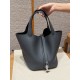 에르메스 Hermes Picotin lock 22cm clemence H0 Girs Misty/silver