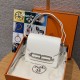 에르메스 Hermes Roulis 18cm Evercolor 01 Blanc/silver