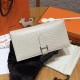 에르메스 Hermes Bearn wallet Soufflet 17.5cm Alligator 8L Beton/silver
