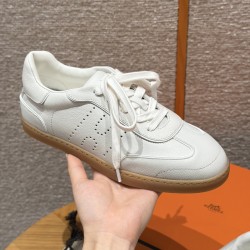 에르메스 Hermes 629 Match 스니커즈 Goatskin & Nappa White