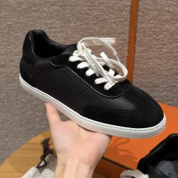 에르메스 Hermes 629 Match 스니커즈 Goatskin Suede Black
