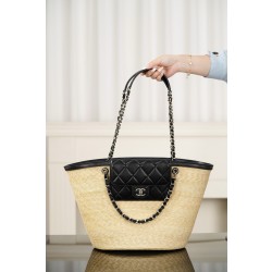 샤넬 CHANEL 26C AS5952 라지 쇼핑백 Black 54cm