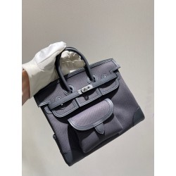 에르메스 Hermes Birkin 25cm Cargo Canvas H0 Gris Misty/silver