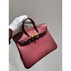 에르메스 Hermes Birkin 25cm France Hcp Alligator crocodile F5 Bourgogne/gold