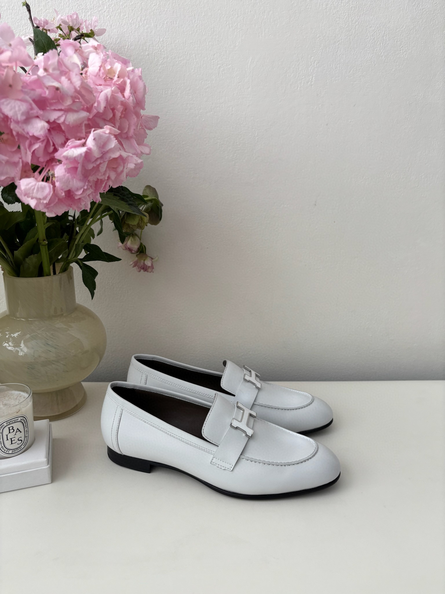 에르메스 Hermes Paris Loafers White