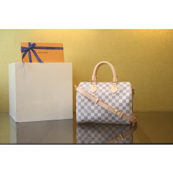 루이비통 Louis Vuitton N40608  Speedy Bandouliere 25 Damier Azur Canvas Damier Azur