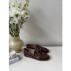 미우 미우 Miu Miu Unlined Bleached Leather Loafers Sienna