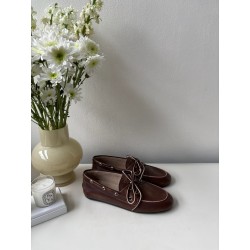 미우 미우 Miu Miu Unlined Bleached Leather Loafers Sienna