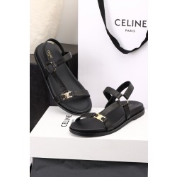 셀린느 Celine Maud Sandal with Triomphe in Calfskin Black