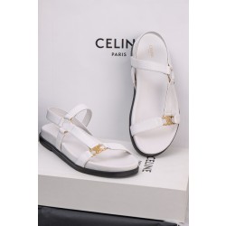 셀린느 Celine Maud Sandal with Triomphe in Calfskin White