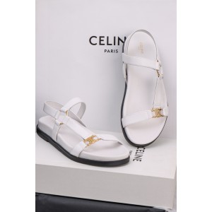 셀린느 Celine Maud Sandal with Triomphe in Calfskin White