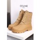 셀린느 Celine Riley Lace-Up Boot in Canvas Caramel