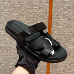에르메스 Hermes 225 Chypre sandal Lizard&89Noir Himalaya