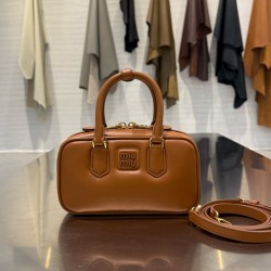 미우 미우 Miu Miu 5BP088 Arcadie leather mini-bag Cognac 19cm