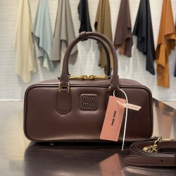 미우 미우 Miu Miu 5BB148 Arcadie leather bag Briarwood 27cm