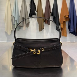 미우 미우 Miu Miu 5BC182 Aventure nappa leather bag Black 33cm